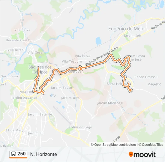 250 Bus Line Map