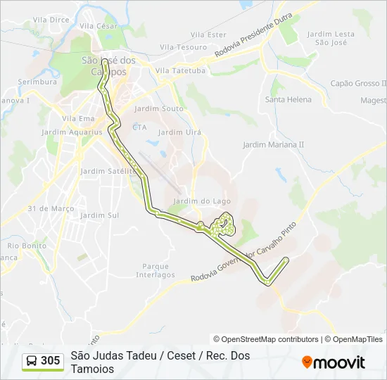 305 Bus Line Map