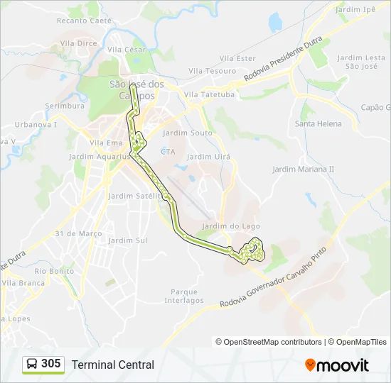 305 Bus Line Map