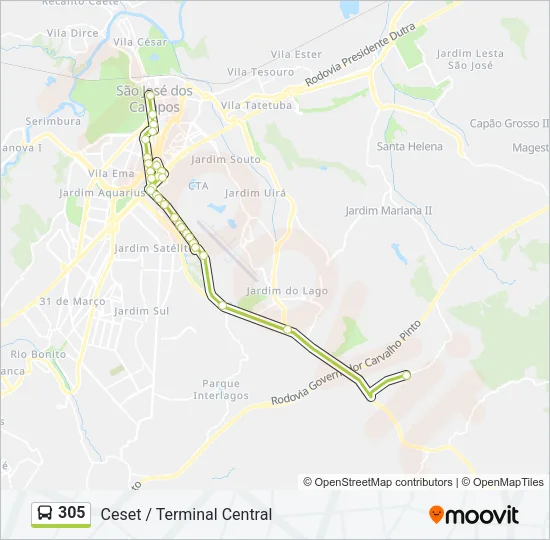 305 Bus Line Map