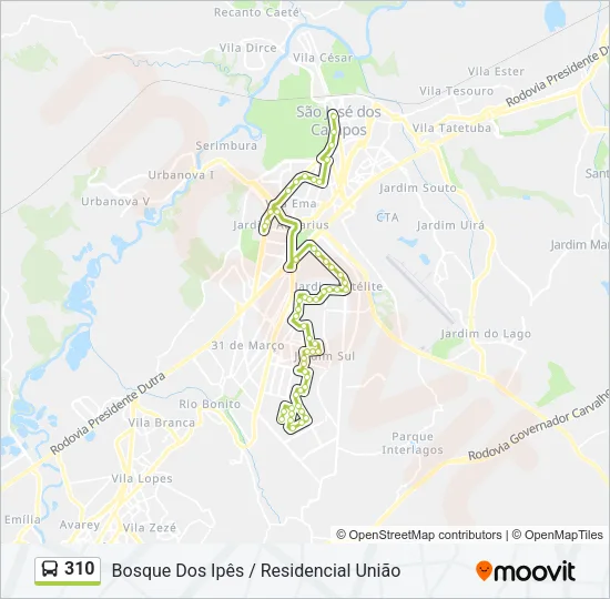 310 Bus Line Map