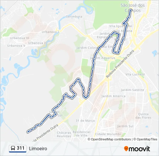 311 Bus Line Map