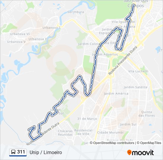 311 bus Line Map