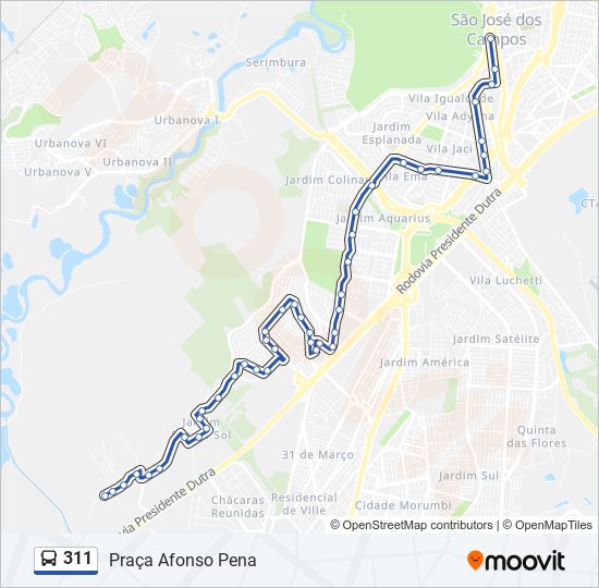 311 bus Line Map