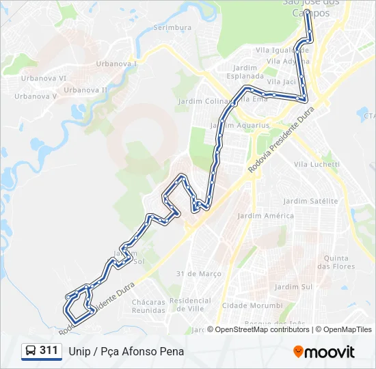 311 Bus Line Map