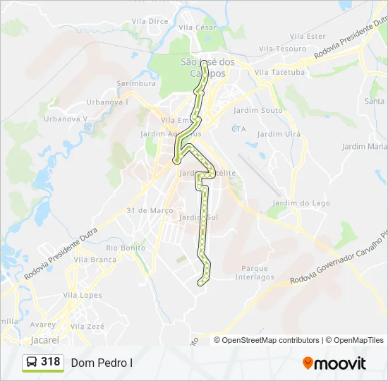 318 Bus Line Map