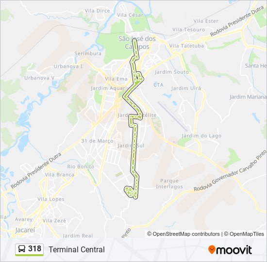 318 bus Line Map