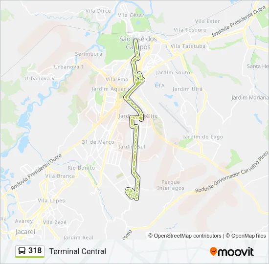 318 Bus Line Map