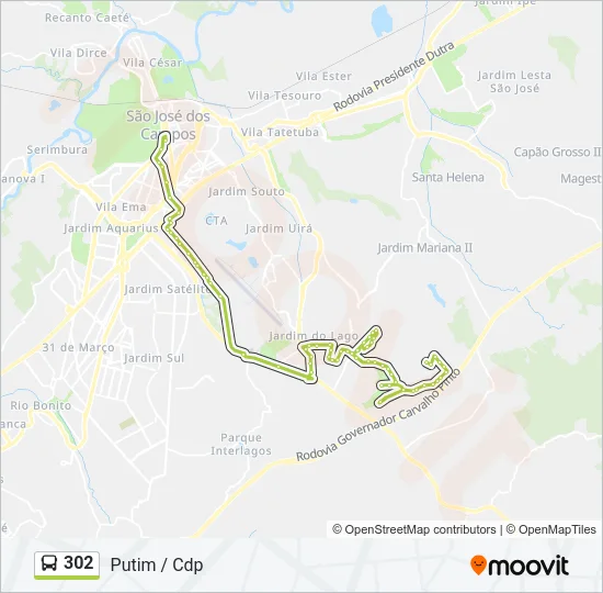 302 Bus Line Map