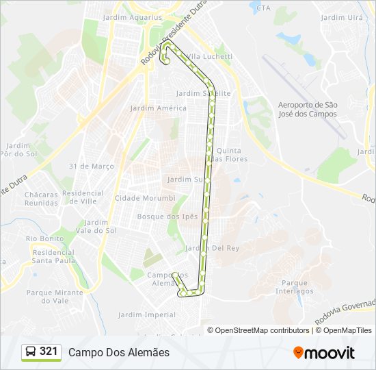 Mapa de 321 de autobús