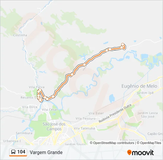 104 Bus Line Map