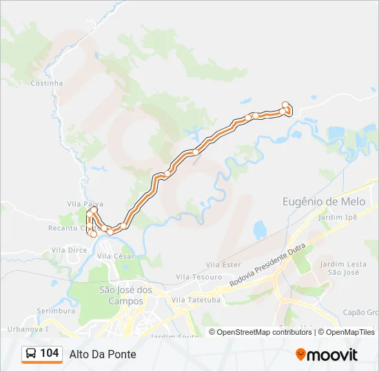 104 Bus Line Map