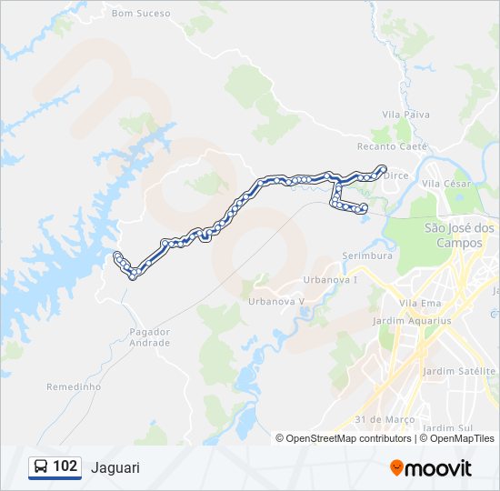 Mapa de 102 de autobús