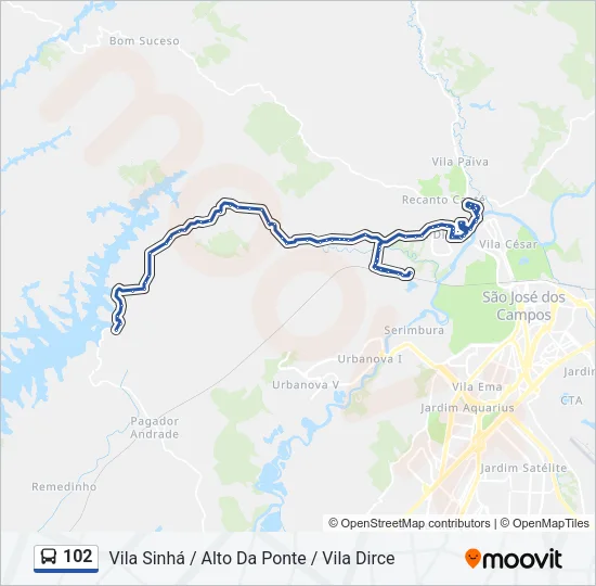 102 Bus Line Map