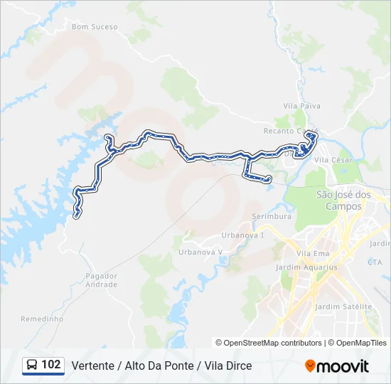 102 Bus Line Map