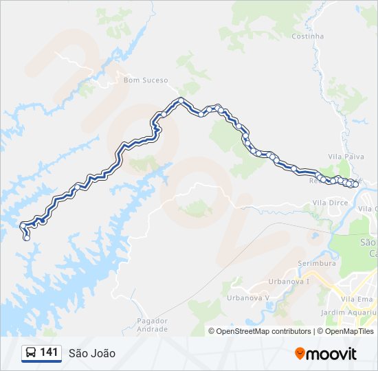 Mapa de 141 de autobús