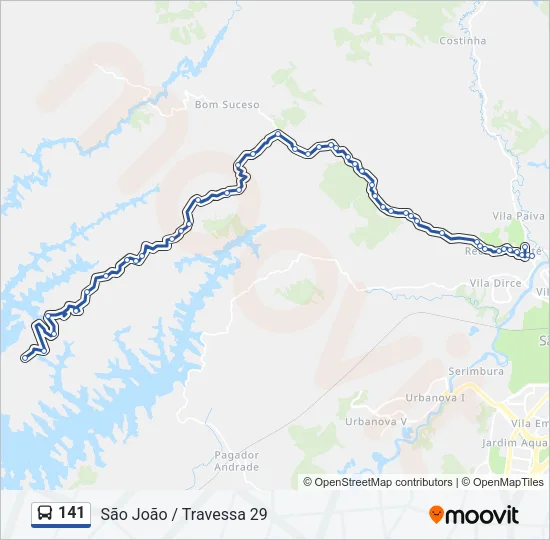 141 Bus Line Map