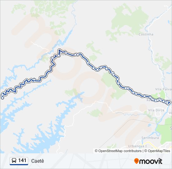 Mapa de 141 de autobús