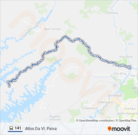 Mapa de 141 de autobús