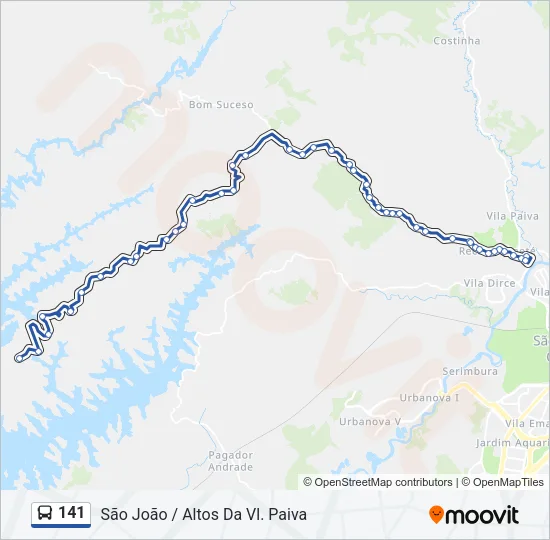 141 Bus Line Map