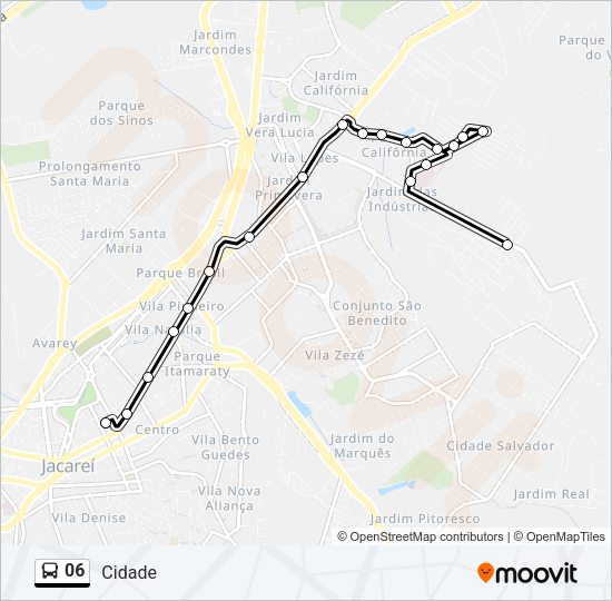 Mapa da linha 06 de ônibus