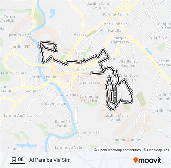 Mapa de 08 de autobús