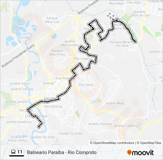 11 Bus Line Map