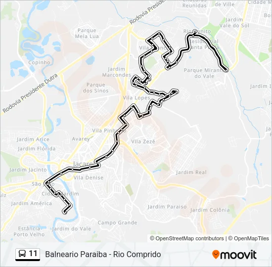 11 Bus Line Map