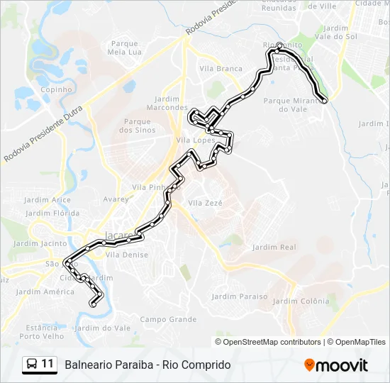 11 Bus Line Map