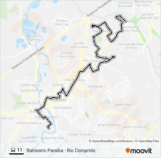 11 Bus Line Map