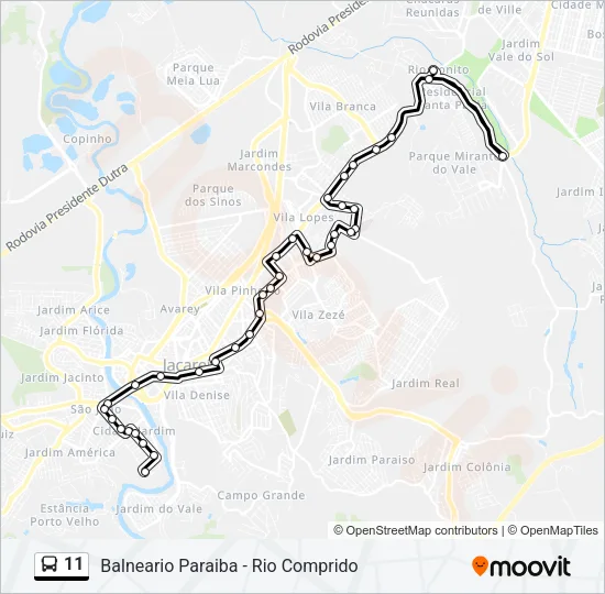 11 Bus Line Map