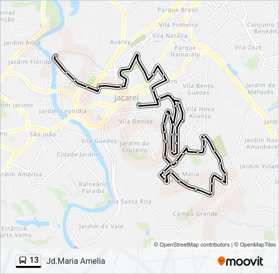 13 Bus Line Map