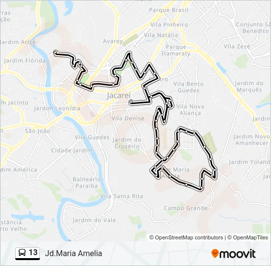 13 Bus Line Map