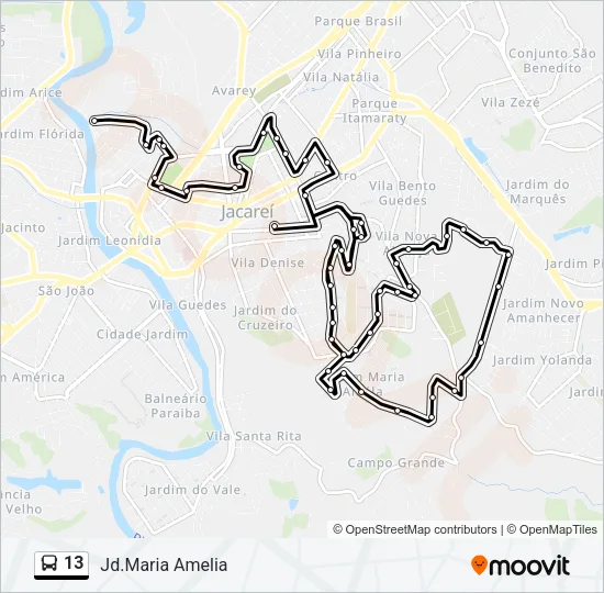 13 Bus Line Map