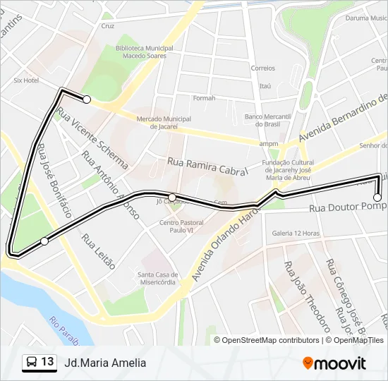 13 Bus Line Map