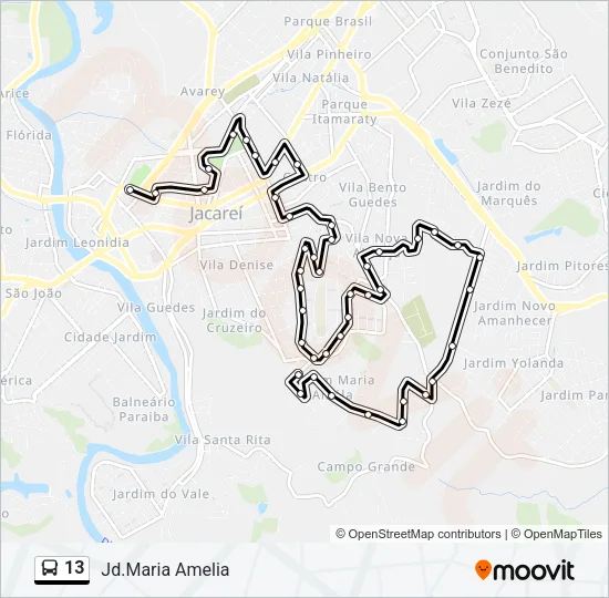 13 Bus Line Map