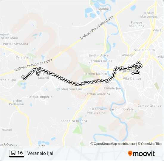 16 Bus Line Map