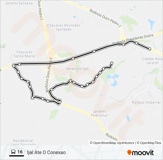 16 Bus Line Map