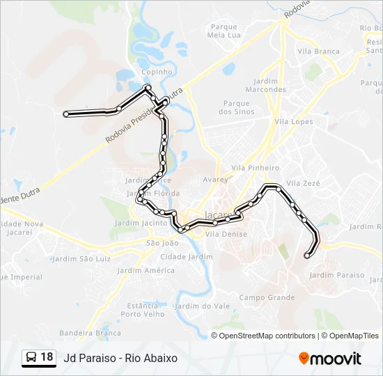 18 Bus Line Map