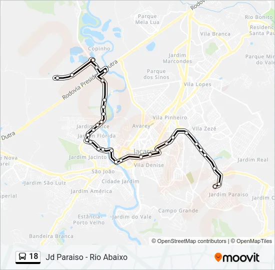 18 Bus Line Map