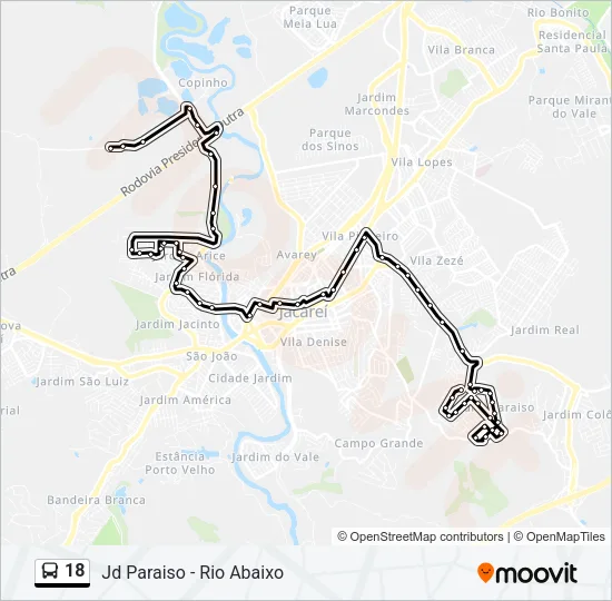 18 Bus Line Map