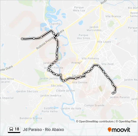 18 Bus Line Map