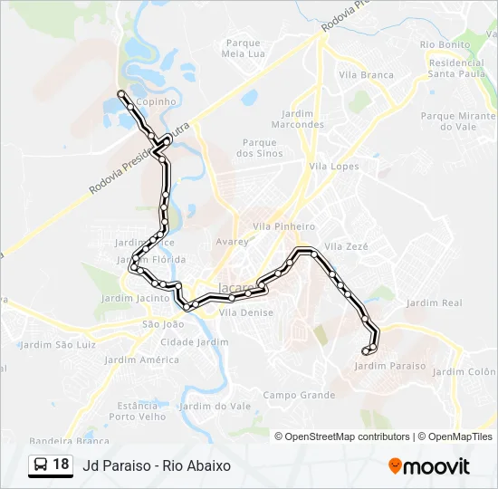 18 Bus Line Map