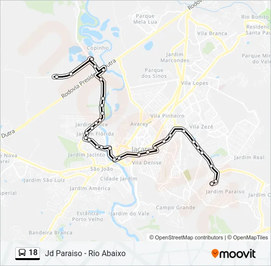 18 Bus Line Map