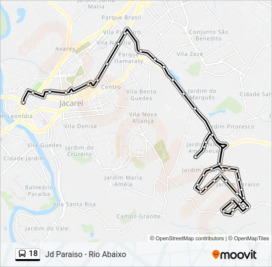 18 Bus Line Map