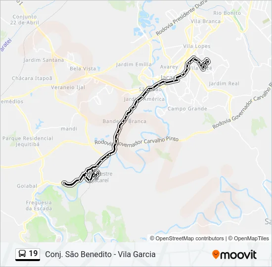 19 Bus Line Map