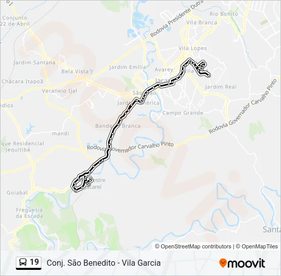19 Bus Line Map