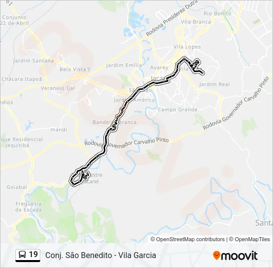 19 Bus Line Map