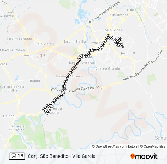 19 Bus Line Map