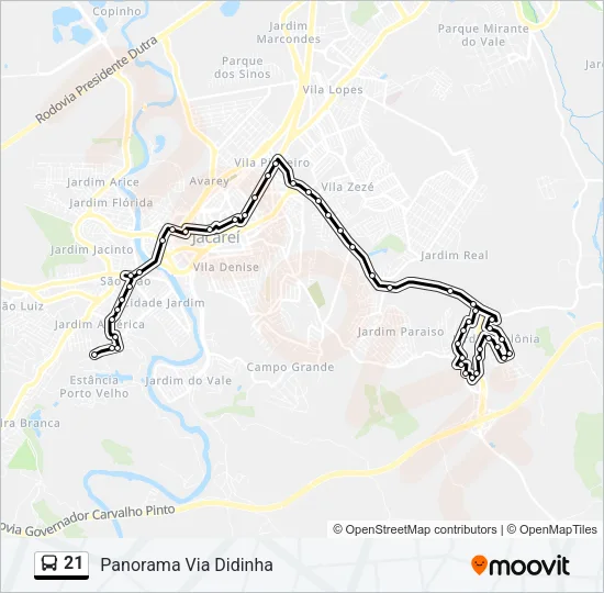 21 Bus Line Map